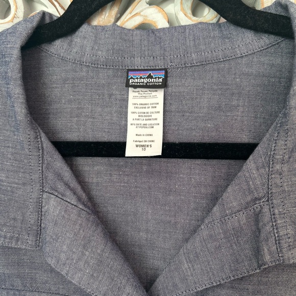Patagonia Women's Long Sleeved Chambray shirt organic cotton BLUE 10 - Picture 7 of 16